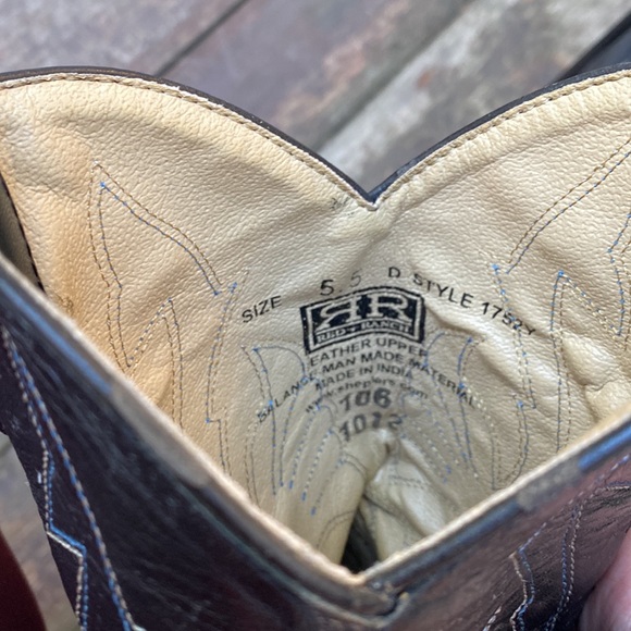 Red Ranch cowboy boots in black size 5 1/2 - Picture 5 of 5
